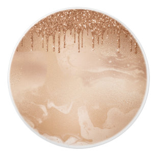 Copper Glitter Rain på den koppar-Metall Marble Knopp