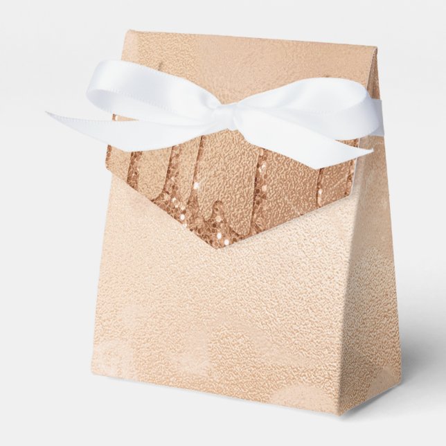 Copper Glitter Rain på den  koppar-Metall Marble Presentaskar (Framsidan Sidan)