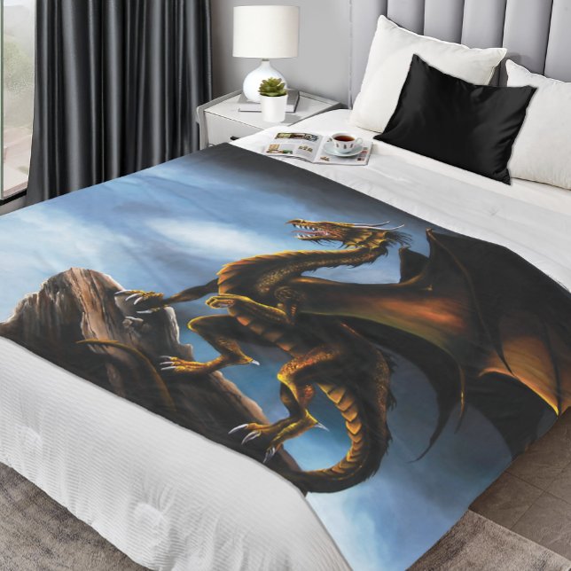 Copper Guld Black Dragon Fleecefilt (Skapare uppladdad)