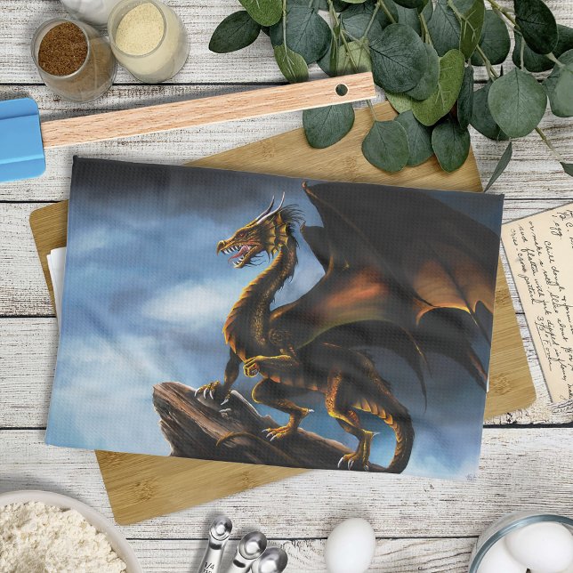 Copper Guld Black Dragon Kökshandduk (Skapare uppladdad)