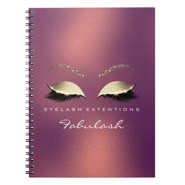 Copper Guld Glitter Öga Makeup Beauty Luxury Anteckningsbok (Framsidan)