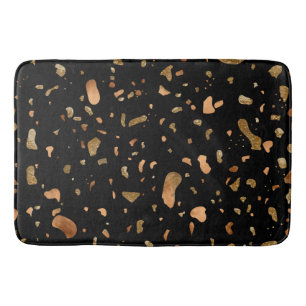 Copper Guld på Black Terrazzo Stone Badrumsmatta