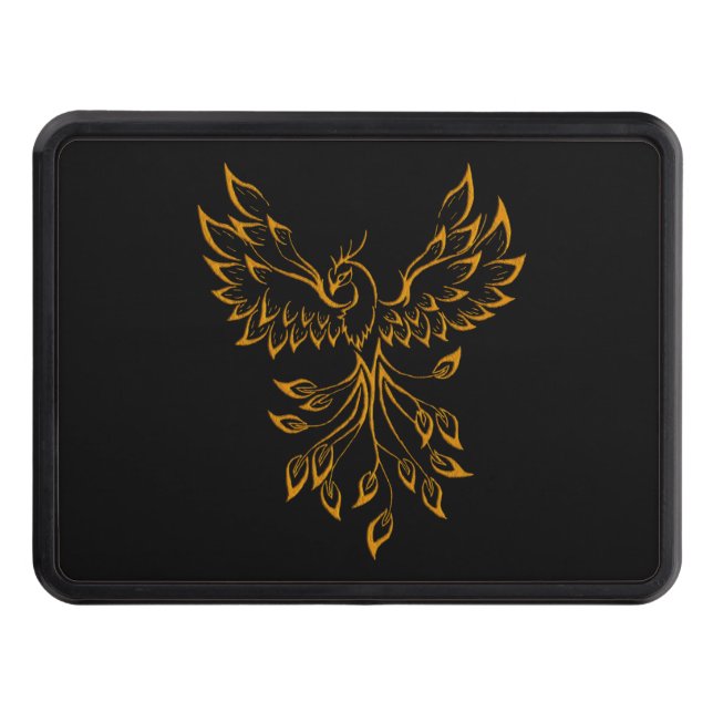 Copper Guld Phoenix Rises on Black Dragkroksskydd (Framsidan)