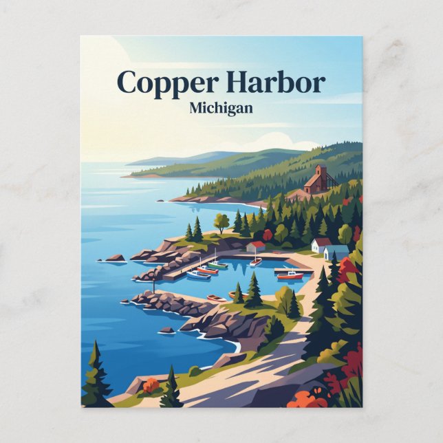Copper Harbor, Michigan Vykort (Framsida)