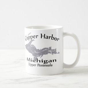 Copper Harbour Michigan Heart Karta Design Mugg