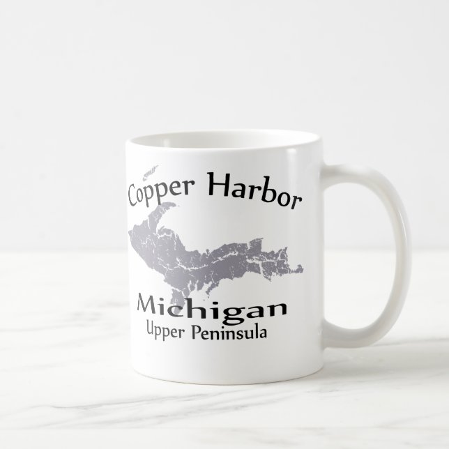 Copper Harbour Michigan Heart Karta Design Mugg (Höger)