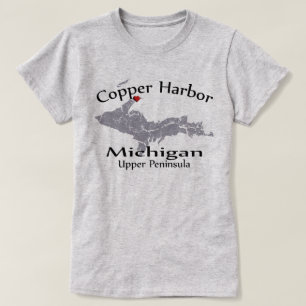 Copper Harbour Michigan Heart Karta Design T-shirt