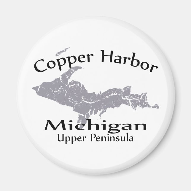 Copper Harbour Michigan Karta Design Magnet (Framsidan)