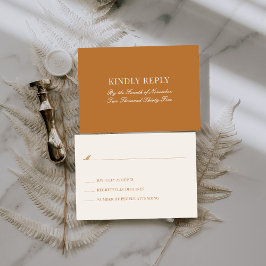 Copper Light Brown Old Money Wedding Mail In RSVP Tilläggskort