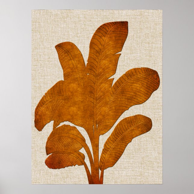 Copper Linen Banana Plant Collage Poster (Framsidan)