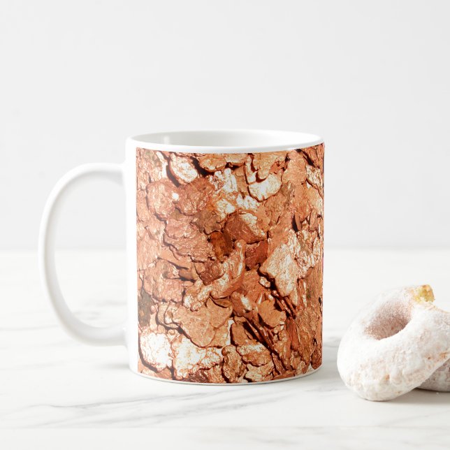 Copper Metall Chip Kaffemugg (Med munk)