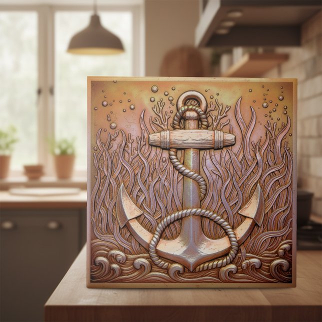 Copper Metallic Iridescent Anchor ID1223 Kakelplatta (Skapare uppladdad)