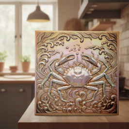 Copper Metallic Iridescent Crab D1223 Kakelplatta