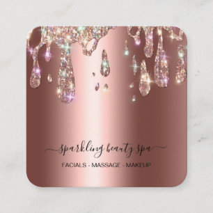 *~* COPPER Metallisk drivning GLITTER AP7 Fyrkantigt Visitkort