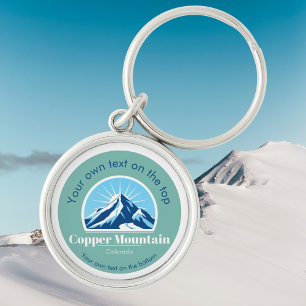 Copper Mountain Colorado ski resort souvenir Rund Silverfärgad Nyckelring