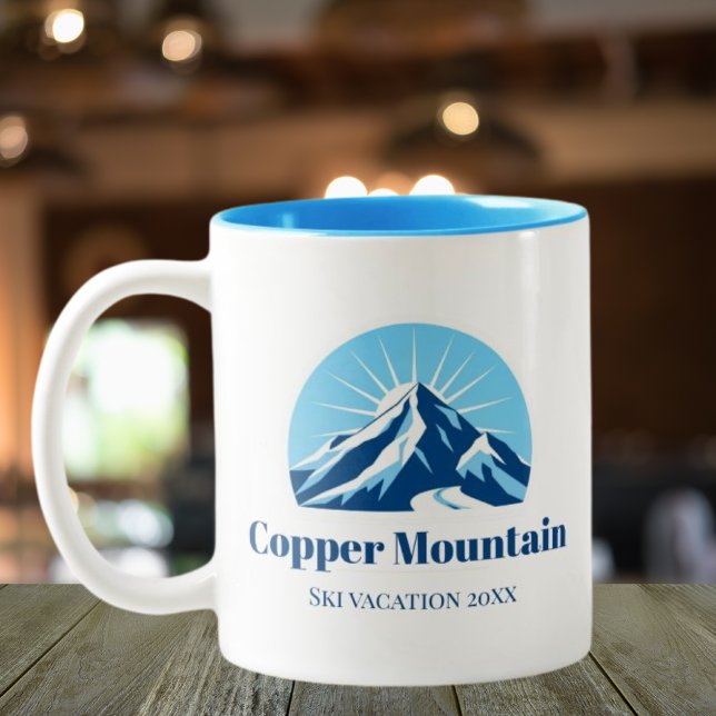 Copper Mountain Colorado ski semestersouvenir Två-Tonad Mugg (Skapare uppladdad)
