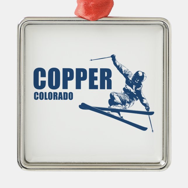 Copper Mountain Colorado Skier Julgransprydnad Metall (Framsidan)