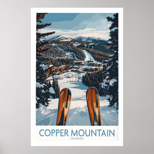 Copper Mountain Colorado Väggkonst Vinter Skidor (Framsidan)
