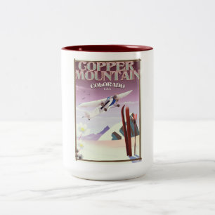 Copper Mountain colorado vintage affisch Två-Tonad Mugg