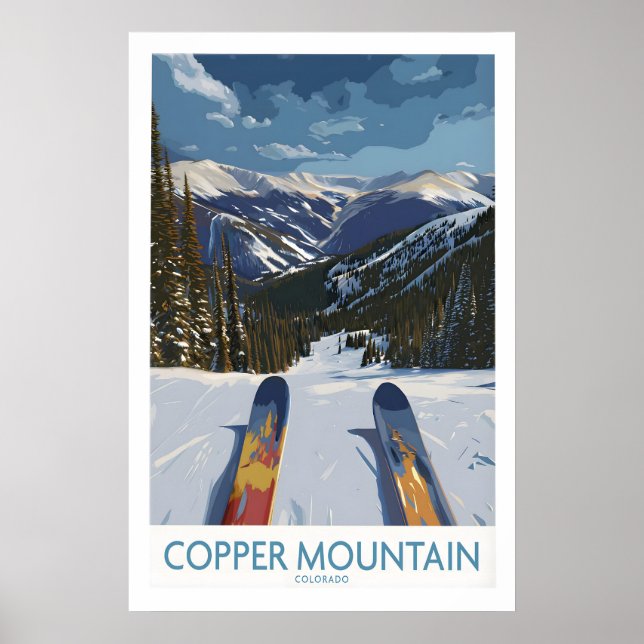 Copper Mountain Colorado Wall Art Snowy Peak Poster (Framsidan)