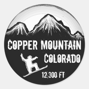 Copper Mountain Colorado white snowboard-klistermä Runt Klistermärke