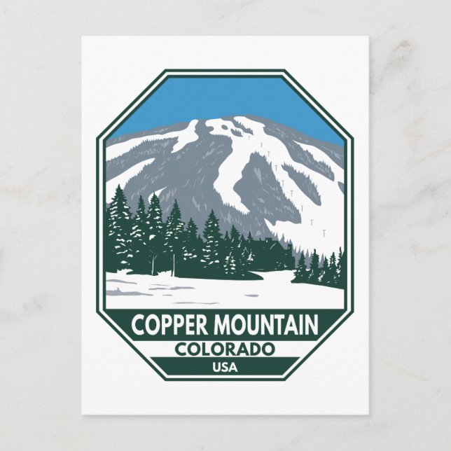 Copper Mountain Ski Area Colorado Vykort (Framsida)