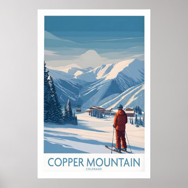 Copper Mountain skidväggkonst Vintersporter Poster (Framsidan)