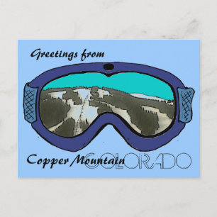 Copper Mtn Colorado snö goggle hälsning vykort