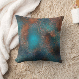Copper Patina Rusted Damask Kudde