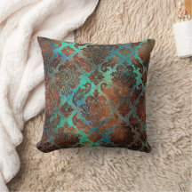 Copper Patina Rusted Damask