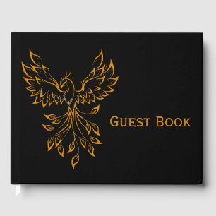 Copper Phoenix Rises on Black Gästböcker