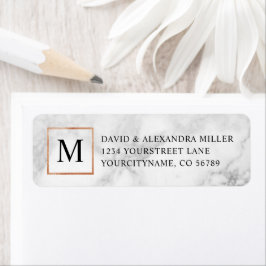 Copper Ram Marble Monogram Return-adressetikett Returadress Etikett