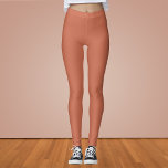 Copper Red Solid Färg Leggings<br><div class="desc">Copper Red Solid Färg</div>