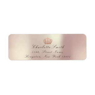 Copper Ro Glitter OSA Krona Princess Möhippa Returadress Etikett