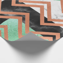 Copper Ro Guld Marble Carrara Chevron Black Mint