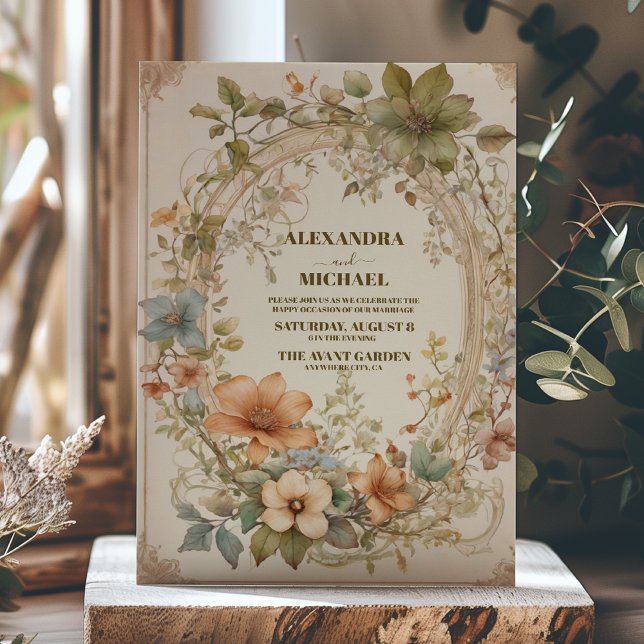 Copper Rust Tones Snyggt Elegant bröllop Inbjudningar (Skapare uppladdad)