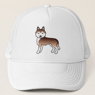 Copper Siberian Husky Cute Cartoon Dog Trucker Hat Keps