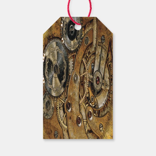 Copper Steampunk Antique Presentetikett (Baksidan)