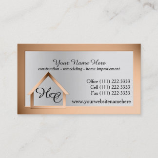 Copper Steel House Bygger med Monogram Visitkort