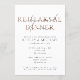 COPPER TYPOGRAPHY Bröllop Rehearsal Dinner Inbjudningar