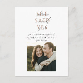 COPPER TYPOGRAPHY Photo Bröllop Förlovningsfest Meddelande Vykort