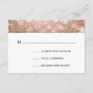 Copper Winter Wonderland Elegant bröllop OSA Kort