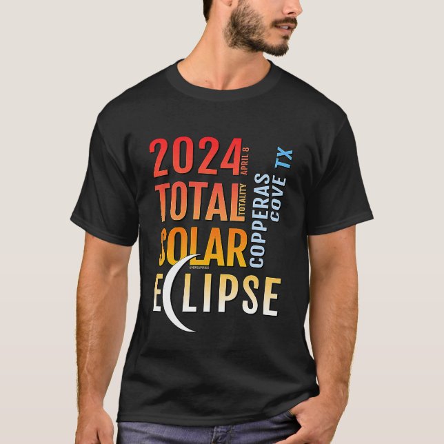 Copperas Cove Texas TX Total Solar Eclipse 2024 5 T Shirt (Framsida)