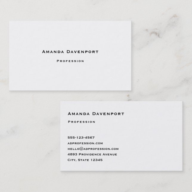 Copperplate Font Business Card Template Visitkort (Fram/baksida)