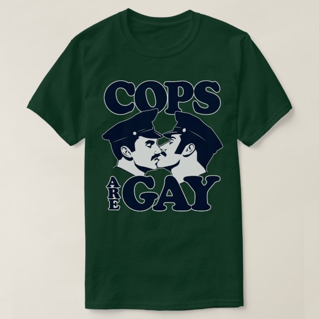 Cops är Gay Pin T Shirt (Design framsida)
