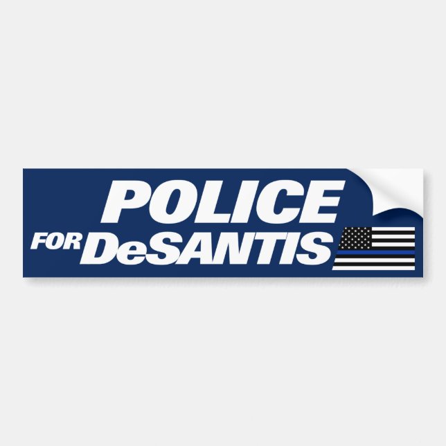 Cops DeSantis Blue Line Police for DeSantis 2028 Bildekal (Framsidan)