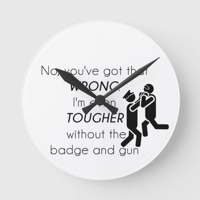 Cops Jokes Gifts Rund Klocka (Framsida)