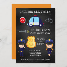 Cops och Robbers Birthday Chalkboard