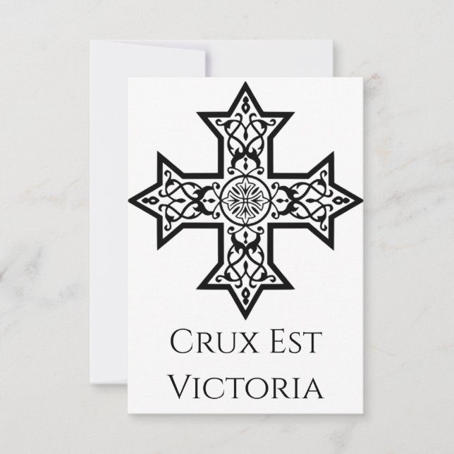 Coptic Cross Holy Card | Pater Noster Prayer Back Tack Kort (Framsida)