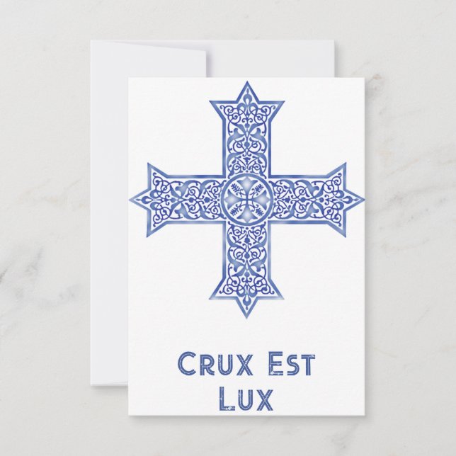 Coptic Cross Sacred Art Card | Pater Noster Prayer Tack Kort (Framsida)